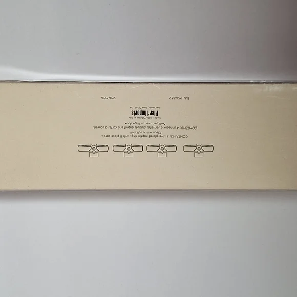 Pier One Star Napkin Rings 4 silver plate with 5 place card holders In box - Picture 6 of 12